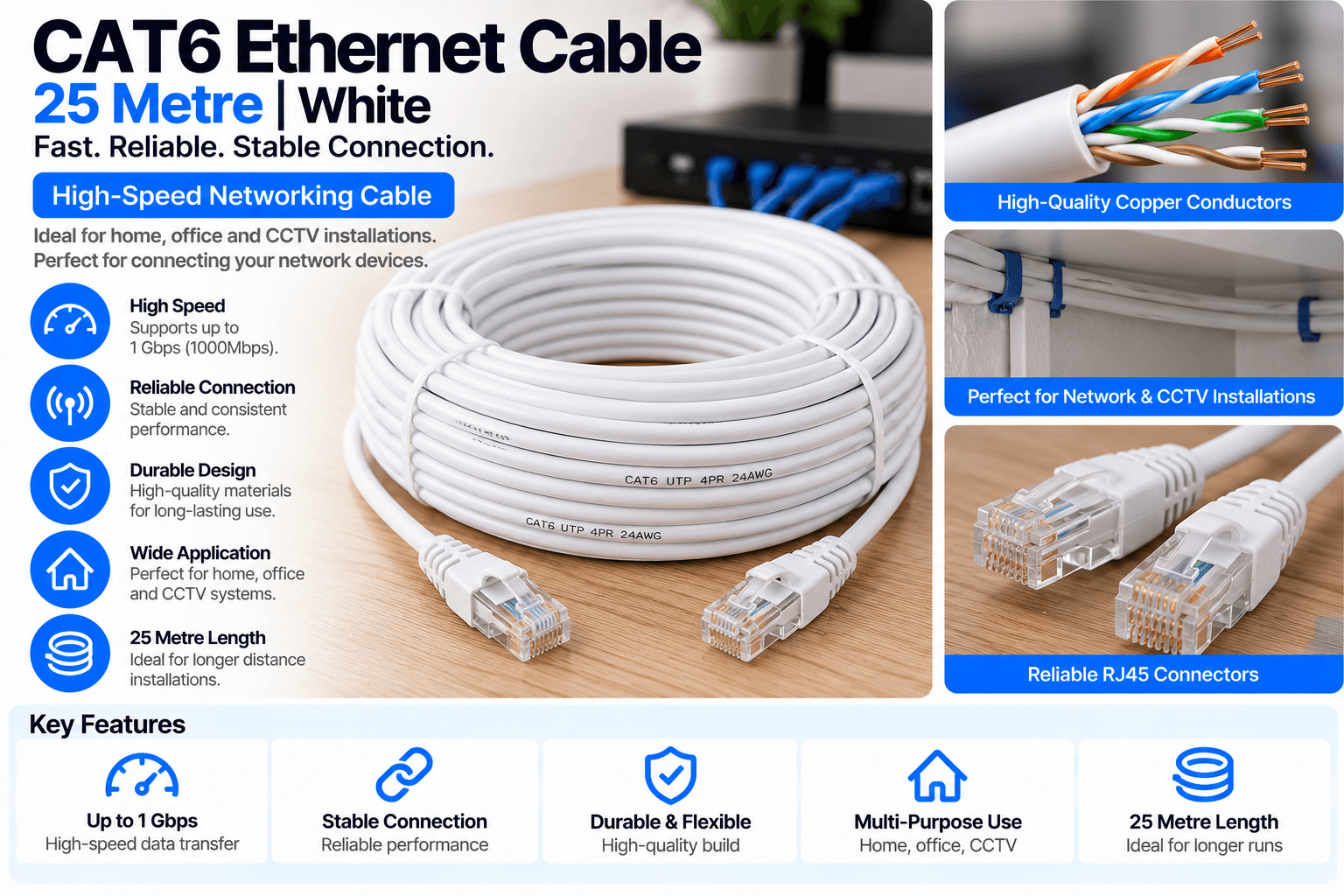 GOZA CAT6 Network Cable - 25m