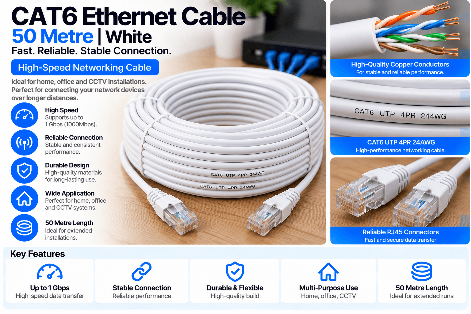 GOZA CAT6 Network Cable - 50m